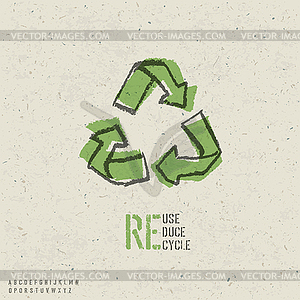 Reuse, reduce, recycle poster design. Include - vector image