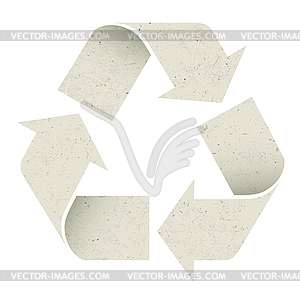 Reuse Symbol. Made of recycle paper texture, , - vector image