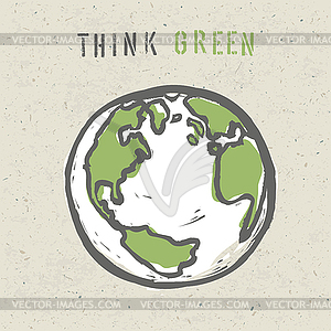 Think green poster design template. - vector clip art