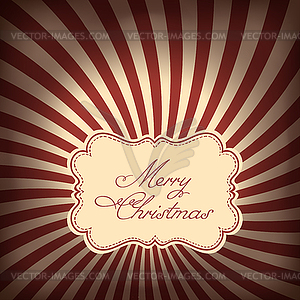 Retro styled Christmas card with sunburst background - vector clip art