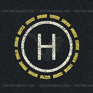 Helicopter landing pad, - vector EPS clipart