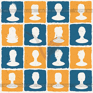 Portraits of many people. Social network concept . V - vector clip art