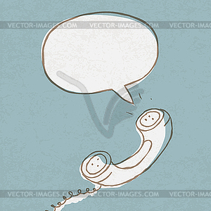 Phone handset with speech bubble. - vector clip art