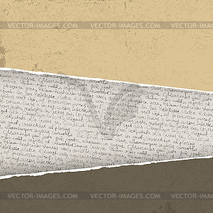 Vintage torn background with handwritings - vector clip art