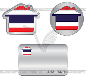 Home icon on Thailand flag - vector image