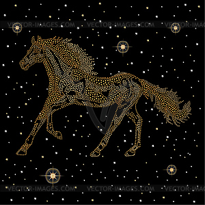 Horse of stars - vector image