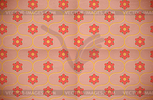 Seamless floral pattern on cardboard - color vector clipart