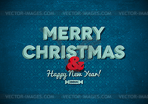 Vintage Merry Christmas card with scratches - vector image