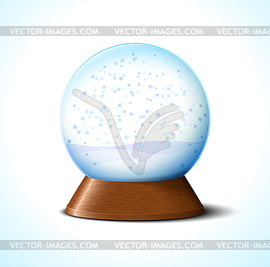 Christmas glass snow ball with snowflakes - vector image