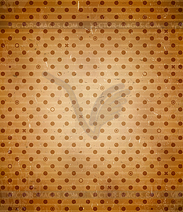 Scratched cardboard with polka dot pattern - vector clip art