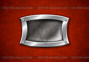 Old rusty metal frame - vector image