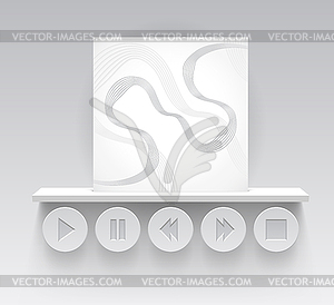 Media interface with album cover - vector clipart