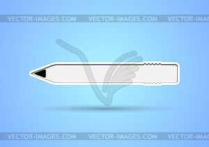 Pencil shaped sticker with eraser - vector clipart