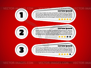 Infographics with menu items and rating - vector clipart