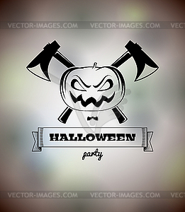 Хэллоуин сайт с тыквой и топоры - изображение в векторном формате