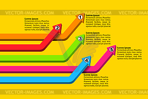 Пересекая красочные пронумерованных стрелок, графика - векторизованное изображение клипарта