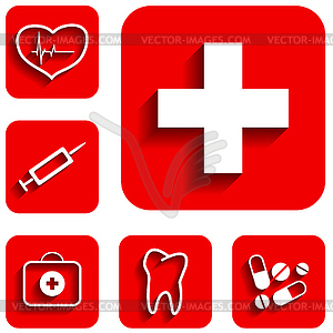 Medicine icons set - vector image