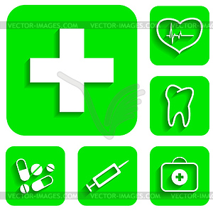 Medicine icons set - vector clipart