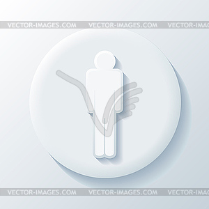 Man 3D Paper Icon - vector clipart