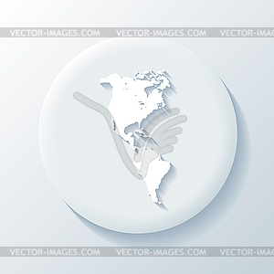 America 3D Paper Icon - vector clip art