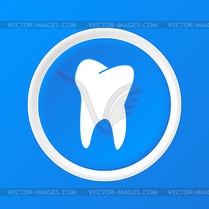 Tooth 3D Paper Icon - vector clipart