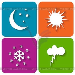 Weather icons - color vector clipart