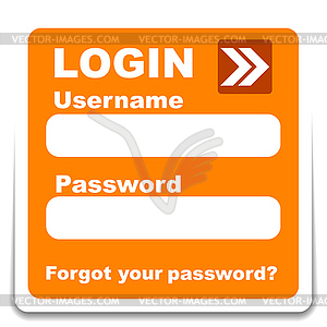 Login form - vector clipart