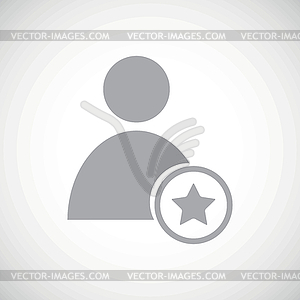Grey favorite user icon - vector image