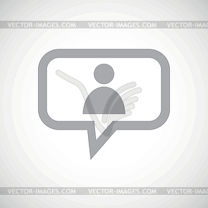 User grey message icon - vector clip art