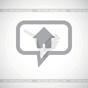 Home grey message icon - vector image