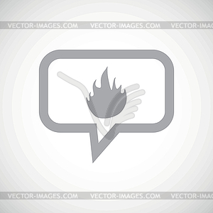 Fire grey message icon - vector clip art