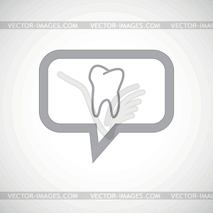 Tooth grey message icon - vector clip art