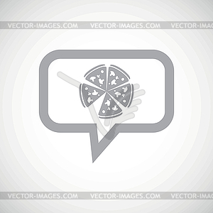 Pizza grey message icon - vector clipart