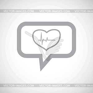 Cardiology grey message icon - vector image