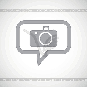 Camera grey message icon - vector image