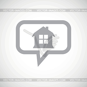 House grey message icon - vector clipart