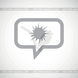 Starburst grey message icon - stock vector clipart