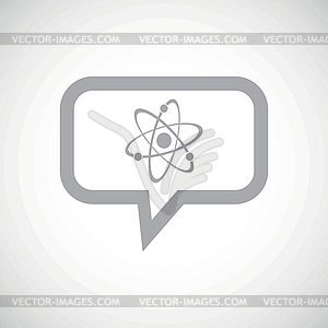 Atom grey message icon - vector image