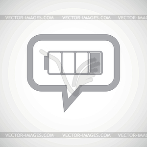 Low battery grey message icon - vector image