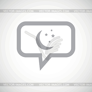 Night grey message icon - vector clip art