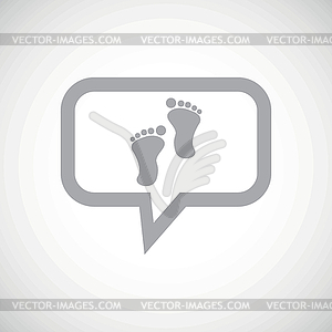 Footprint grey message icon - vector clipart