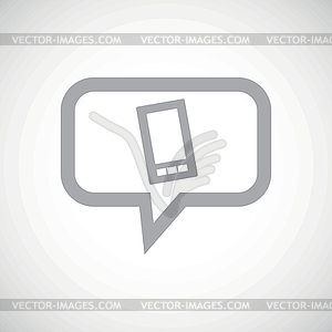 Smartphone grey message icon - vector clipart