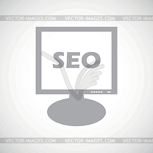 SEO grey monitor icon - vector EPS clipart