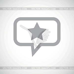 Star grey message icon - vector image