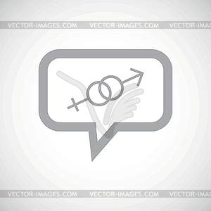 Gender grey message icon - vector image