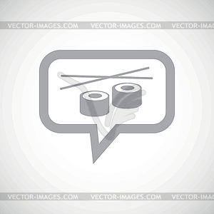 Sushi grey message icon - vector clipart