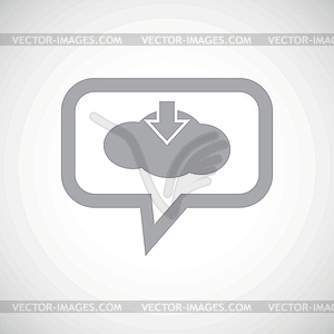 Cloud download grey message icon - royalty-free vector image