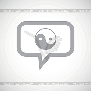 Ying yang grey message icon - vector EPS clipart