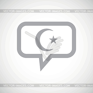 Turkey symbol grey message icon - vector image