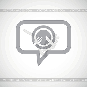 Dishware grey message icon - vector image